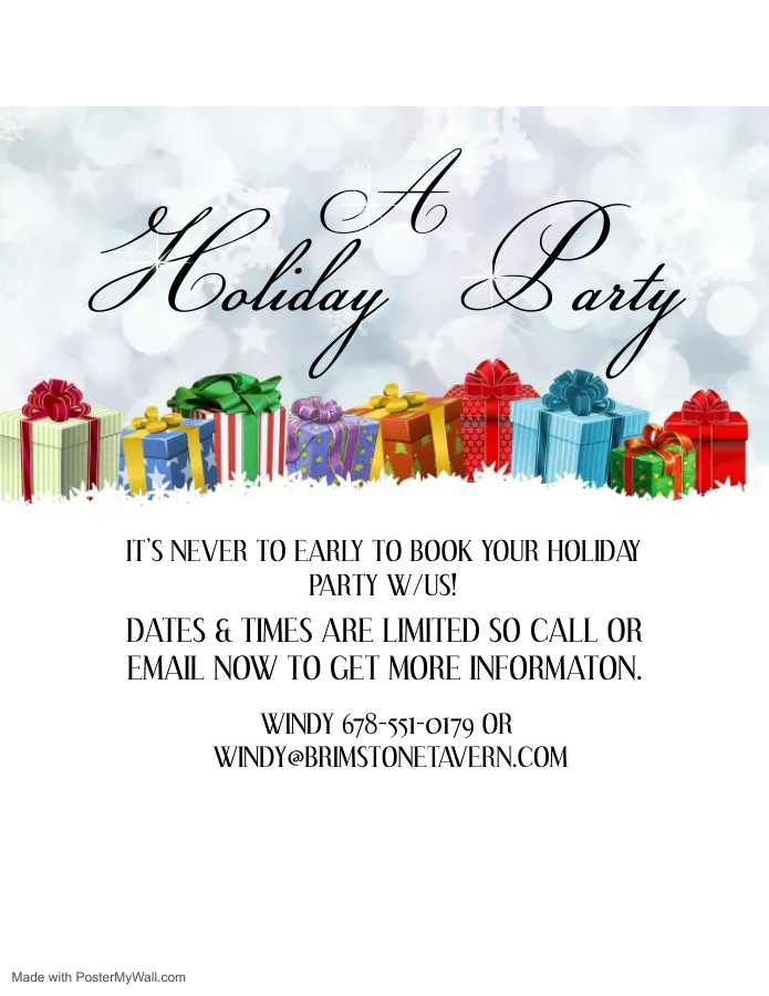 Book Your Own Holiday Party At Brimstone