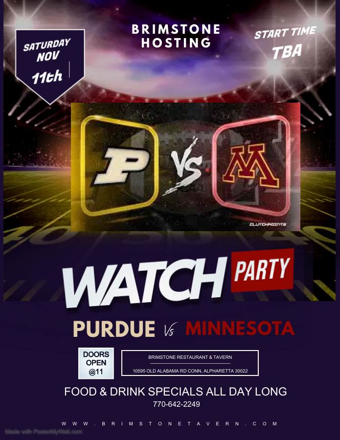 Purdue vs Minnesota Watch Party
